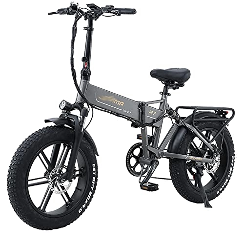 Electric Bike : R7 Adults Electric Bike 800W 4.0 Fat Tire Mountain Ebike 48V / 12.8Ah Removable Lithium Battery Electric Bicycle 7 Speed Men Women E-Bike (Color : 2 Batteries)