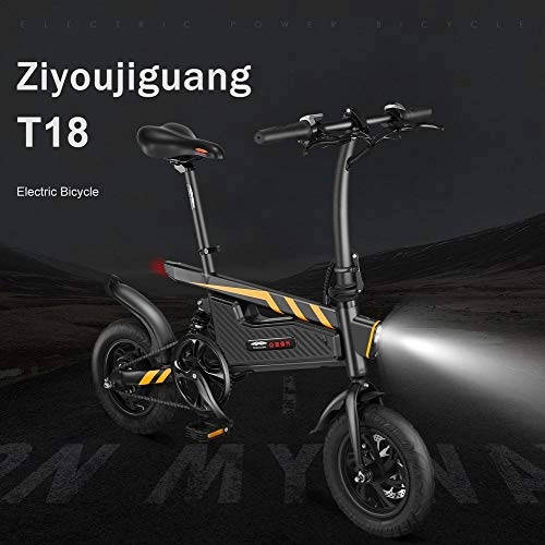 Electric Bike : Rainmood Ebike, Foldable Electric Bike with Front LED Light manpower, electricity and electricity, 18 inches 250W Motor eBike for Adult classic