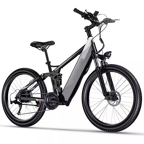 Electric Bike : RASHIV Electric Mountain Bike, Removable 26AH Large-capacity Battery, 5-speed Adjustment, Load-bearing 150KG, Large-screen Smart Instrument, for Adults