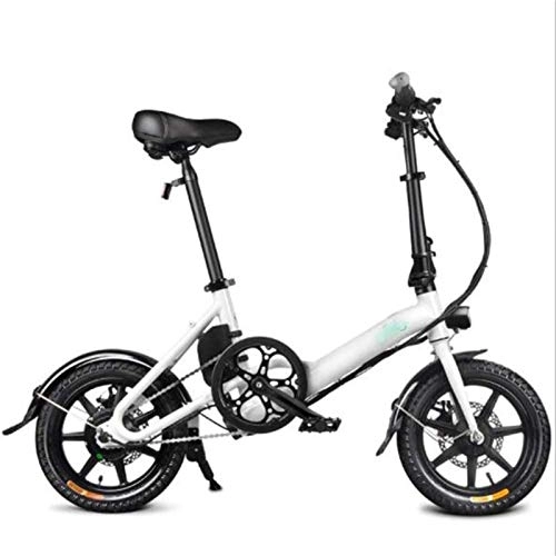 Electric Bike : RDJM Ebikes, 16 inch Folding Electric Bikes, 7.8A lithium battery Variable speed Boost Bicycle City commute Out Sports Cycling (Color : White)
