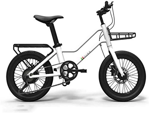 Electric Bike : RDJM Ebikes, 20 Inch Electric Bikes Bicycle, Variable Speed Lithium Battery Bikes with Box Adult Bicycle 5 Gears Assist Outdoor Cycling (Color : White)