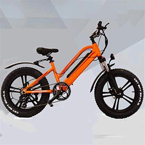 Electric Bike : RDJM Ebikes, 20 inch Electric boost Bikes, 36V 10.4 A Aluminum alloy Bicycle 4.0 Tires LCD instrument Bike Sports Outdoor Cycling (Color : Orange)