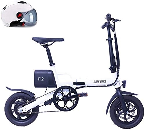 Electric Bike : RDJM Ebikes, 250W Ebike Electric Bike Electric Mountain Bike 12'' Electric Bicycle, 20MPH Adults Ebike with Removable 6 / 7.8Ah Battery, White (Color : White)
