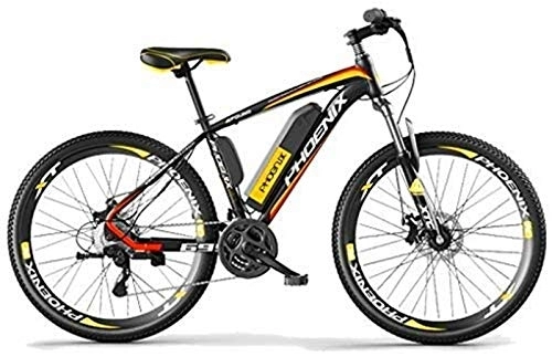 Electric Bike : RDJM Ebikes, 26.5 Inch Electric Bicycle 250W Mountain Bike 36V Waterproof And Dustproof Lithium-ion Battery For Outdoor Cycling Travel Work Out (Color : Yellow)
