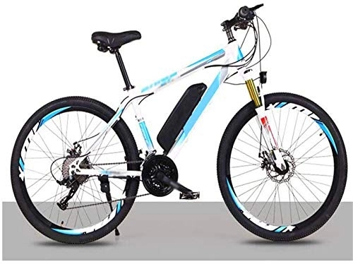 Electric Bike : RDJM Ebikes, 26 In electric Bikes, 36V Lithium Battery Save Bike Bicycle Double Disc Brake Shock Absorber Adult Outdoor Cycling Travel (Color : White)
