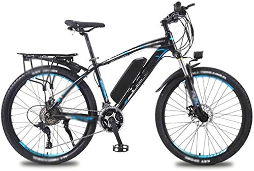 Electric Bike : RDJM Ebikes, 26 inch Electric Bikes Mountain Bicycle, 36V13A lithium battery Bike 350W Motor LED headlights Bikes (Color : Blue)