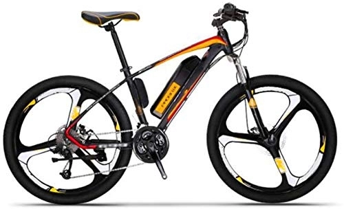 Electric Bike : RDJM Ebikes, 26 inch Mountain Electric Bikes, bold suspension fork Aluminum alloy boost Bicycle Adult Cycling (Color : Yellow)