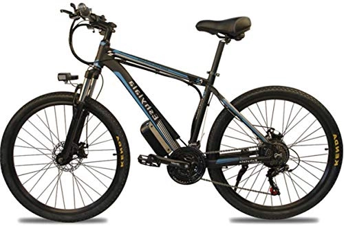 Electric Bike : RDJM Ebikes 350W Electric Bike 26" Adults Electric Bicycle / Electric Mountain Bike, Ebike with Removable 10 / 15Ah Battery, Professional 27 Speed Gears (Blue) (Size : 10AH)