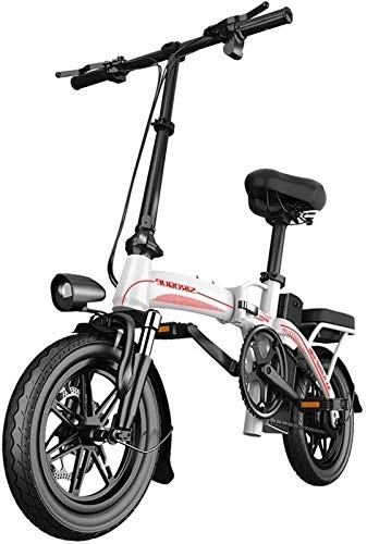 Electric Bike : RDJM Ebikes, 400W 14 Inch Electric Bicycle Mountain Beach Snow Bike For Adults, Electric Scooter Gear E-Bike With Removable 48V12.5A Lithium Battery (Color : White, Size : Range:300km)