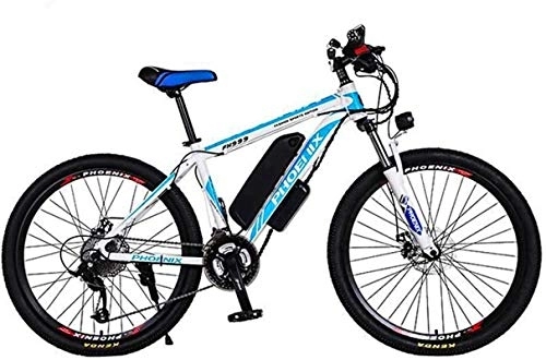 Electric Bike : RDJM Ebikes, Adult 26 Inch Electric Mountain Bike, 36V 13.6AH Lithium Battery Electric Bicycle, With Car Lock / Fender / Span Beam Bag / Flashlight / Inflator (Color : B, Size : 24 speed)