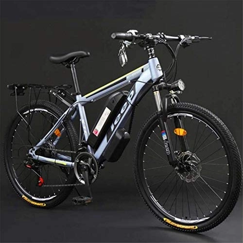Electric Bike : RDJM Ebikes, Adult 26 Inch Electric Mountain Bike, 36V Lithium Battery High-Carbon Steel 27 Speed Electric Bicycle, With LCD Display (Color : A, Size : 100KM)
