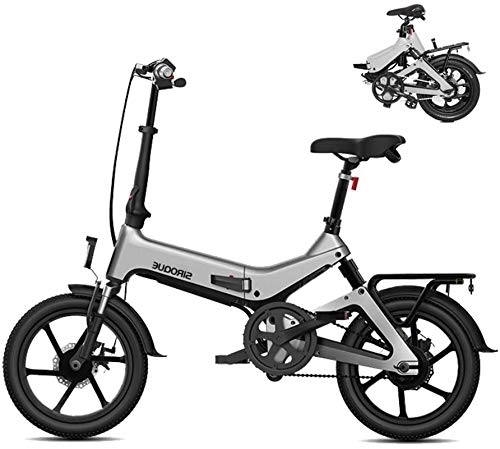 Electric Bike : RDJM Ebikes, Adult Folding Electric Bikes Comfort Bicycles Hybrid Recumbent / Road Bikes 16 Inch, 7.8Ah Lithium Battery, Aluminium Alloy, Disc Brake (Color : Grey)