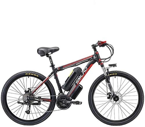 Electric Bike : RDJM Ebikes, Adult Mountain Electric Bikes, 500W 48V Lithium Battery - Aluminum alloy Frame, 27 speed Off-Road Electric Bicycle (Color : B, Size : 10AH)