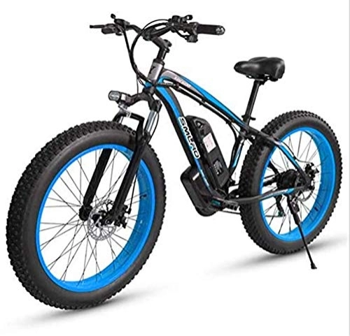 Electric Bike : RDJM Ebikes, Alloy Frame 27-Speed Electric Mountain Bike, Fast Speed 26" Electric Bicycle for Outdoor Cycling Travel Work Out (Color : Black blue, Size : 48V15AH)