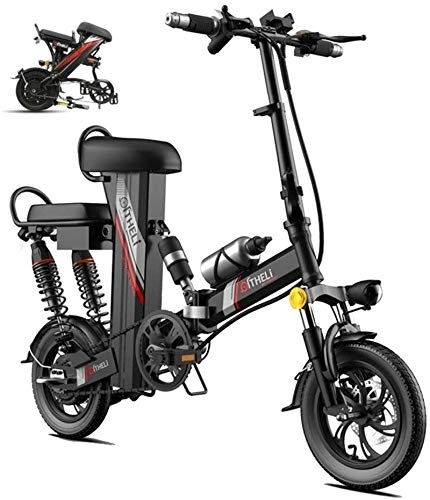 Electric Bike : RDJM Ebikes, BIKFUN Electric Bike Mountain E-bike, 12 Inch Electric Assisted Bicycle With 48V 30Ah Lithium Battery, 350W Motor, (Color : Black, Size : Range:100km)