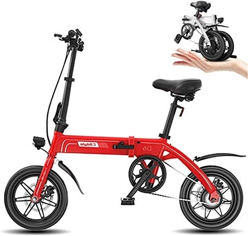Electric Bike : RDJM Ebikes Electric Bike, Folding Electric Bicycle for Adults, Commute Ebike with 250W Motor, Max Speed 25 Km / H, 3 Work Modes, Front And Rear Disc Brake (Color : Red, Size : 130KM)