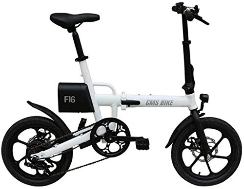 Electric Bike : RDJM Ebikes, Electric Bike Removable Lithium-Ion Battery Folding Electric Bike 36V 250W 7.8Ah for City Commuting Outdoor Cycling Travel Work Out (Color : White)