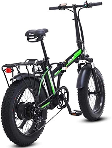 Electric Bike : RDJM Ebikes Fast Electric Bikes for Adults 20 inch Snow Electric Bike Removable Lithium-Ion Battery 500W Urban Commuter 7 Speed Ebike for Adults 48V 15Ah Lithium Battery (Color : Black)