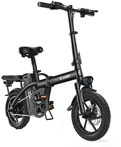 Electric Bike : RDJM Ebikes, Fast Electric Bikes for Adults Electric Bike for Adults 48V Urban Commuter Folding E-bike Folding Electric Bicycle Max Speed 25 Km / h Load Capacity 150 Kg (Color : Black)