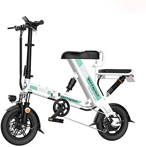 Electric Bike : RDJM Ebikes, Foldable Electric Bike Rear-Shock Absorber Three Work Modes Lightweight Aluminum Alloy Folding Bike Easy To Storage 20 Inch Wheels With Disc Brake Motor Electric Bicycles (Color : White)