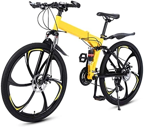 Electric Bike : RDJM Ebikes Mens Mountain Bike 26 Inches Folding Mountain Bicycle, 27 Speed Bicycle Full Suspension MTB Bikes Sports Male And Female Adult Commuter Anti-Slip Bicycles