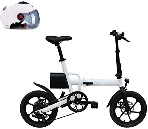 Electric Bike : RDJM Electric Bike, 7.8AH Electric Bike, 250W Adult Electric Mountain Bike, 16" Foldable Electric Bicycle 20Mph with Removablelithium-Ion Battery, Blue (Color : White)