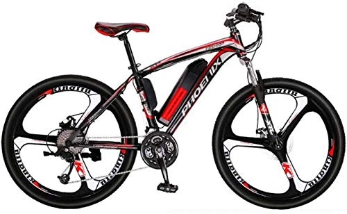Electric Bike : RDJM Electric Bike, Adult 26 Inch Electric Mountain Bike, 36V Lithium Battery / 27 speed High-Strength High-Carbon Steel Frame Offroad Electric Bicycle (Color : A, Size : 10.4AH)