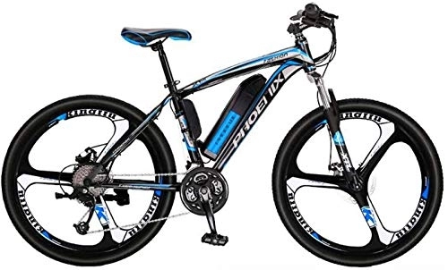 Electric Bike : RDJM Electric Bike, Adult 26 Inch Electric Mountain Bike, 36V Lithium Battery / 27 speed High-Strength High-Carbon Steel Frame Offroad Electric Bicycle (Color : B, Size : 13.6AH)