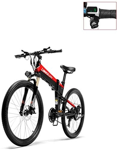 Electric Bike : RDJM Electric Bike, Adult 26 Inch Electric Mountain Bike Soft Tail, 36V Lithium Battery Electric Bicycle, Foldable Aluminum Alloy Frame, 21 Speed (Color : B)