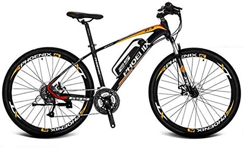 Electric Bike : RDJM Electric Bike, Adult 27.5 Inch Electric Mountain Bike, 36V Lithium Battery Aluminum Alloy Electric Bicycle, LCD Display-Rear frame-Phone holder-Chain oil (Color : D, Size : 40KM)