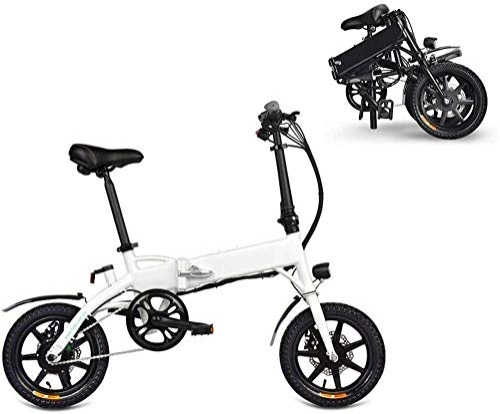 Electric Bike : RDJM Electric Bike, Adult Folding Electric Bikes Comfort Bicycles Hybrid Recumbent / Road Bikes 14 Inch, 250W 7.8Ah Lithium Battery, Aluminium Alloy, Disc Brake for Adults, Men Women (Color : Black)