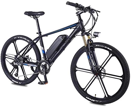Electric Bike : RDJM Electric Bike, Electric Mountain Bike, 350W 26" Adults Urban E-Bike Removable Lithium Battery 27 Speed Dual Disc Brakes Aluminum Alloy Frame Unisex (Color : Black, Size : 8AH)