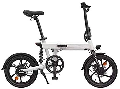 Electric Bike : RDJM Electric Bike, Folding Electric Bike 36V 10Ah Lithium Battery 16 Inch Bicycle Ebike 250W Electric Moped Electric Mountain Bicycles (Color : White)