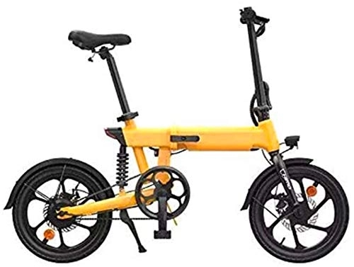 Electric Bike : RDJM Electric Bike, Folding Electric Bike 36V 10Ah Lithium Battery 16 Inch Bicycle Ebike 250W Electric Moped Electric Mountain Bicycles (Color : Yellow)