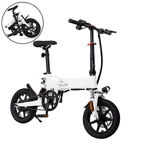 Electric Bike : RENDONG Lithium-Ion Battery Folding Electric Bike 250W Motor, 36V 7.8Ah Battery Commute Bicycle Portable Easy To Store in Caravan, Motor Home, Boat