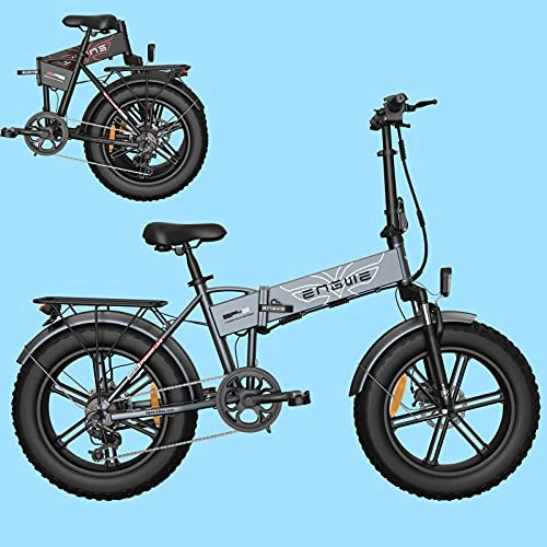 Electric Bike : RENSHUYU Electric bike, With LED light 7-speed Shimano gearshift Off-road tires, Electric folding bike Suitable for highways, mountain roads, snow fields, etc.Grey,