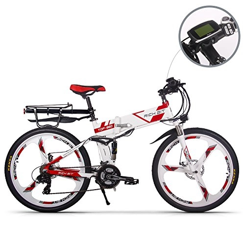 Electric Bike : RICH BIT Electric Bike RT860 Mountain Bike Folding Bike MTB Shimano 21 Speed 26 inch Disc Brake Bicycles Red (red 2.0)