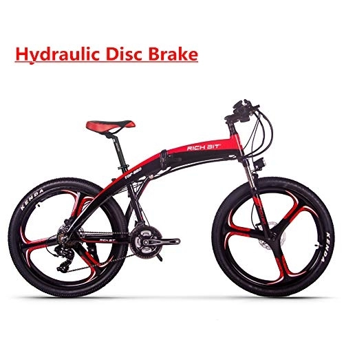 Electric Bike : RICH BIT Electric Bike RT880 250W Brushless Motor 36V*9.6Ah LG Li-Battery 26 inch Folding e-bike TEKTRO Hydraulic Disc Brake MTB (RED)