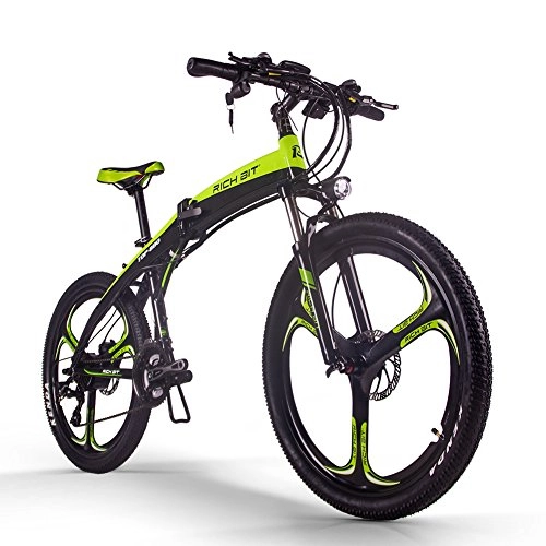 Electric Bike : RICH BIT Electric Bike, ZDC-880, e-bike, 250W, 36V, 9.6AH (Black-Green)