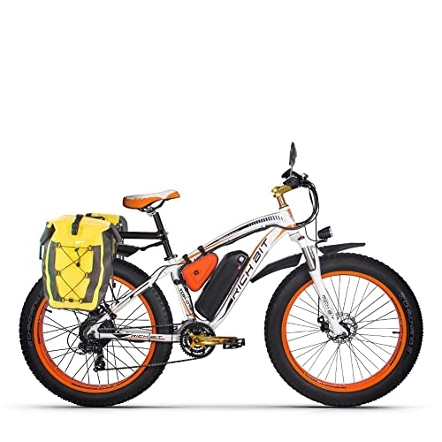 Electric Bike : RICH BIT TOP-022 E-Bike 26" 21 gears & rear wheel motor for MTB 17Ah electric bike with suspension fork (orange)