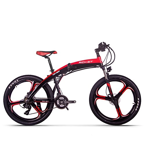 Electric Bike : RICH BIT TOP880 250W Adults Folding Electric Bike 26-inch E-bike 36V*9.6Ah li-battery Hydraulic disc brake (RED)