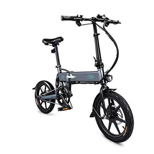 Electric Bike : Rindasr 16" Lightweight Folding electric bicycle6-stage variable speed three-files power assist system7.8Ah lithium battery / Aluminum alloy 250W electric Mountain bike bicycle (Color : Gray)