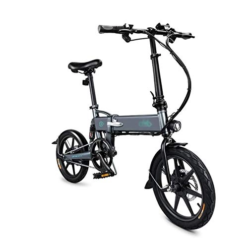 Electric Bike : Rindasr Folding electric bicycle16" Lightweight Aluminum alloy electric Mountain bike bicycle6-stage variable speed three-files power assist system7.8Ah lithium battery / 250W (Color : Gray)
