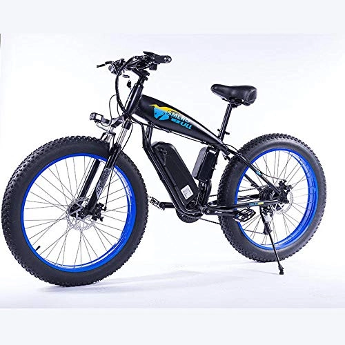 Electric Bike : RPHP Electric bicycle 350W fat tire electric bicycle beach cruiser lightweight folding 48v 15AH lithium battery-36V10AH350W blue