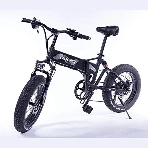 Electric Bike : RPHP folding electric bicycle 500W motor 48V 10Ah removable lithium ion battery 20 inch 7 speed gear shift lever electric bicycle-350W black_36V8AH