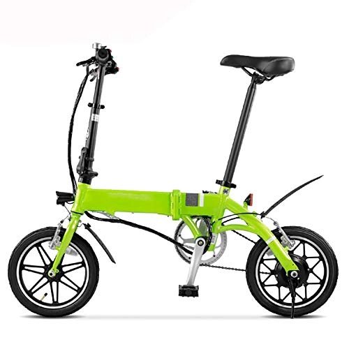 Electric Bike : RSGK Foldable Electric Bicycle with Large Capacity Lithium Ion Battery (36V 250W), Bright LED Headlights, 14-inch Mini Folding Electric Bicycle