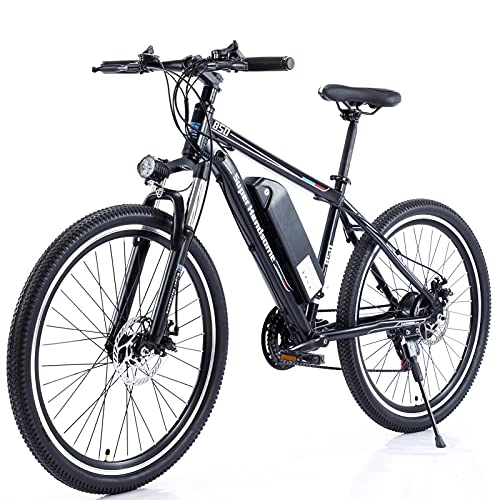 Electric Bike : Rstar Electric Bikewith 26" Tire Electric Mountain Bikes 350W Motor, 21 Speed Gears, Removable 48V 10.5AH Lithium-Ion Battery E-Bike for Adult Men Women