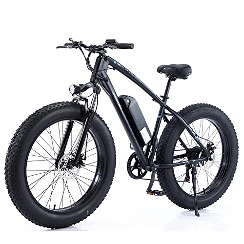 Electric Bike : Rstar Electric Snow Bike Waterproof Electric Snow Bike 26" 4.0 Fat Tire 500W 48V Removable Battery with Professional 7 Speed Speed Brushless Motor