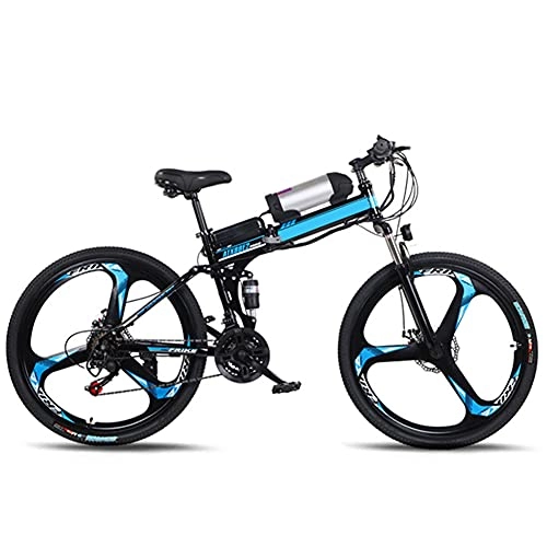Electric Bike : RSTJ-Sjef 21 Speed Electric Bike, 250W 26 Inch Electric Bicycle E-Bike with Removable 36V 10Ah Lithium-Ion Battery, Folding Electric Assisted Bicycle for Adults, Blue