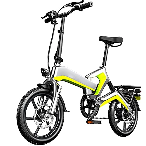 Electric Bike : RSTJ-Sjef Light Folding Ebike with 400W Motor, 16'' Foldable Electric Bicycle with 48V 10Ah Removable Lithium Battery, Maximum Endurance 80Km And Smart LCD Screen Meter, Yellow